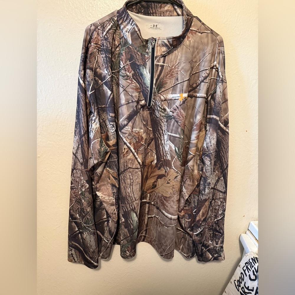Under Armour Men’s Realtree Camo 1/4 Zip Pullover Jacket - Brown/Green